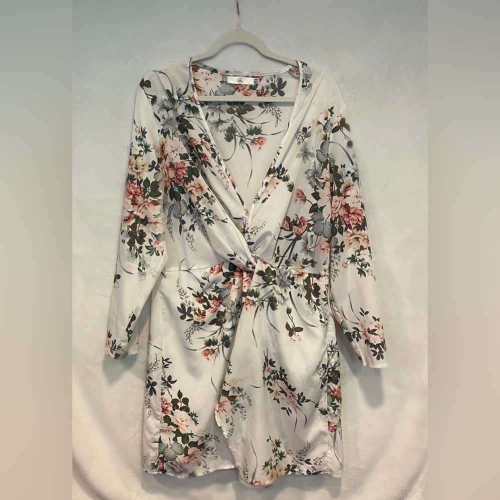 White Floral Midi Dress